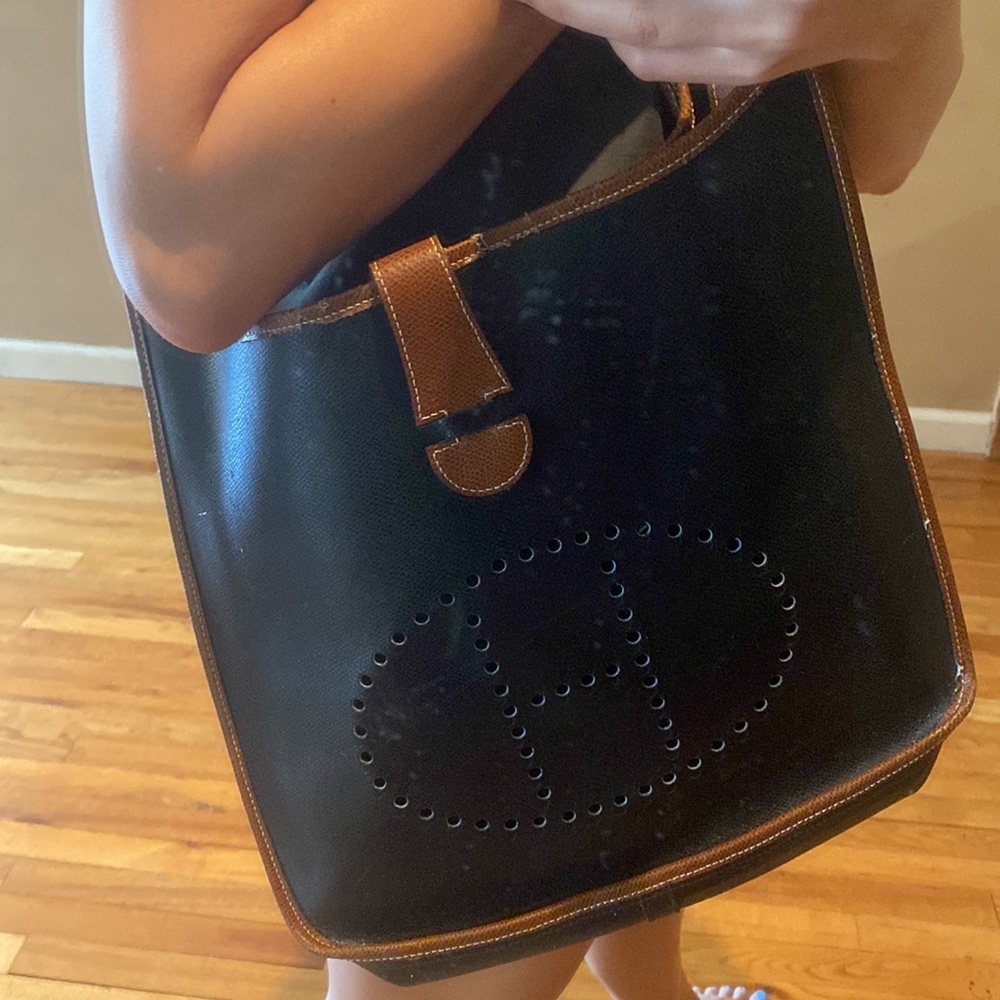 Hermes knockoff satchel bag in black